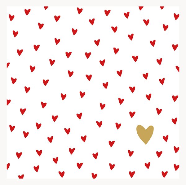 Sada papírových ubrousků Little Hearts, 40 dílů