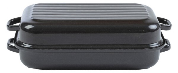 BELIS Smaltovaný dvoupekáč s žebrováním 35 cm - PEKÁČE - 37235-00400005
