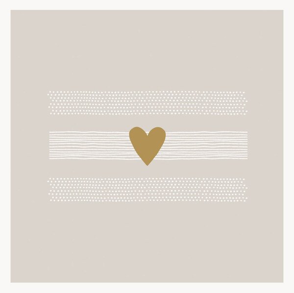 Sada papírových ubrousků Heart Of Gold, 40 dílů