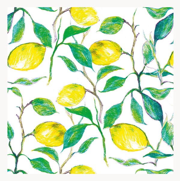 Sada papírových ubrousků Beautiful Lemons, 40 dílů