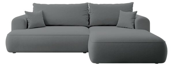 Rohová sedací souprava Olivo I (P) (šedočerná světlejší + černá)