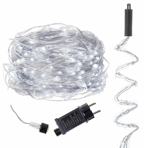 LED Nano Vodopád - 2m, 300LED, 8 funkcí, IP44, studená bílá