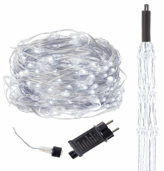 LED Nano Vodopád - 2m, 300LED, 8 funkcí, IP44, studená bílá