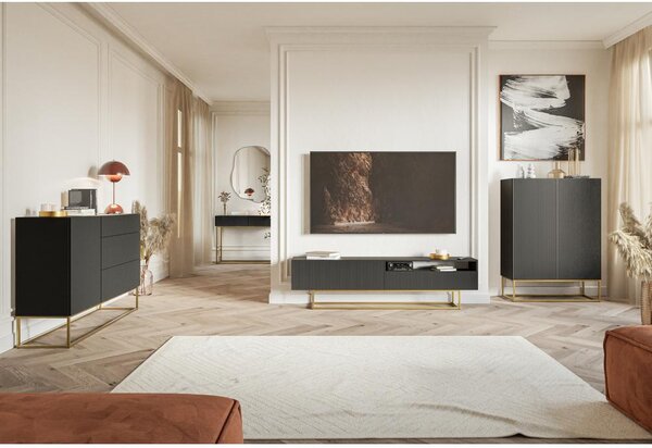 TV skříňka/stolek Vertigo V1 (černá). Akce -17%