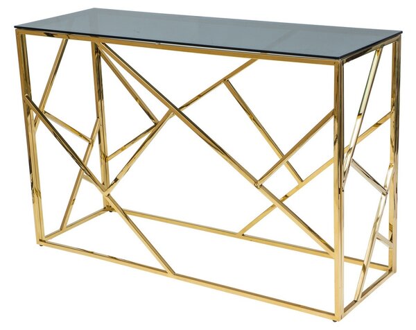 Konzolový stolek ESCADA C zlatý kov/kouřové sklo Nábytek | Doplňkový nábytek | Konzolové stolky