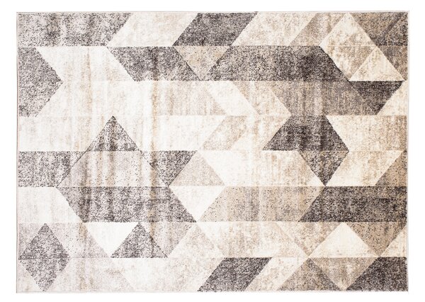 Makro Abra Kusový koberec PETRA 3019 1 244 Geometrický Moderní šedý béžový hnědý Rozměr: 80x150 cm
