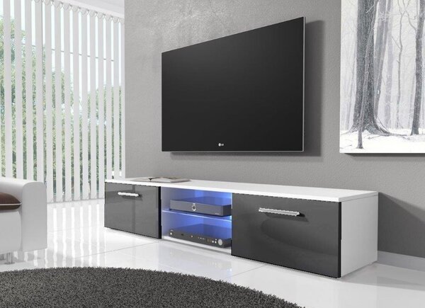 Cassaredo TV stolek RTV 03 s LED bílá/šedý lesk