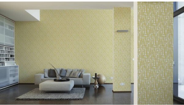 A.S. Création | Vliesová tapeta na zeď Palila 36312-4 | 0,53 x 10,05 m | žlutá, bílá
