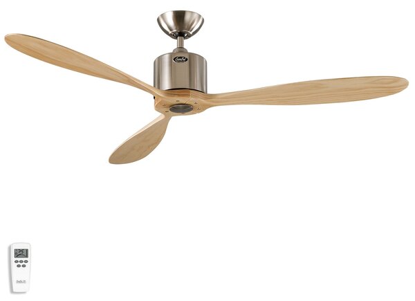 Stropní ventilátor AEROPLAN ECO, chrom/borovice, Ø 132 cm – CasaFan CasaFan, AEROPLAN ECO, Dřevo, Obývací pokoj, Dřevo, Moderní