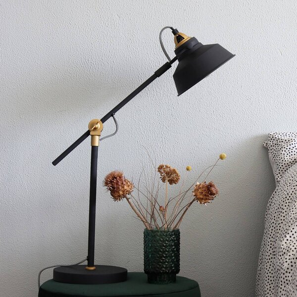Steinhauer Stolní lampa Nové, nastavitelná, černá, Černá, Obývací pokoj / jídelna, kov, Industriální design