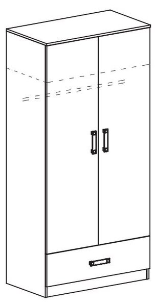Šatní skříň TRAFICO 1 bílá/popel