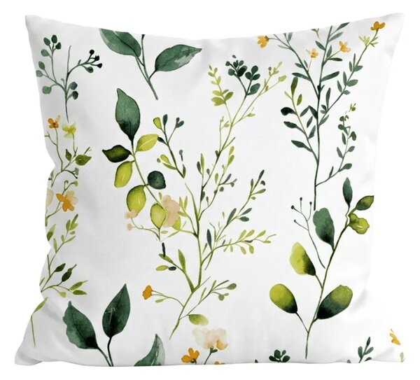 Sada povlečení z mikrovlákna FLORAMA bílé + povlak na polštář 45 x 45 cm ZDARMA