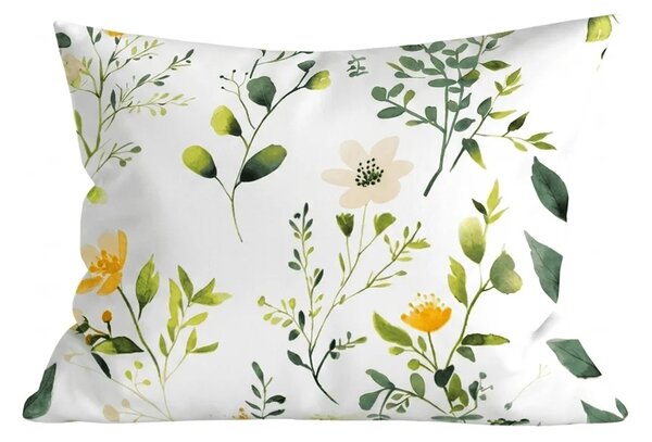 Sada povlečení z mikrovlákna FLORAMA bílé + povlak na polštář 50 x 70 cm ZDARMA