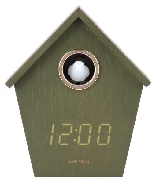 Stolní kukačkový digitální budík 6124GR Karlsson 15cm