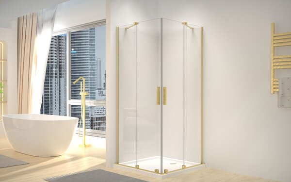 Sprchová kabina REA Montana Double Gold Brush 90x90