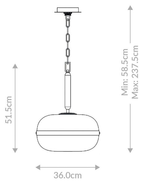STROPNÍ ZÁVĚSNÉ SVÍTIDLO, 36/58,5 cm Elstead Lighting - Online Only svítidla, Online Only