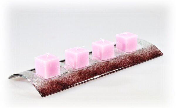 BDK-GLASS 1ks Svíčka kostka 4cm - růžová