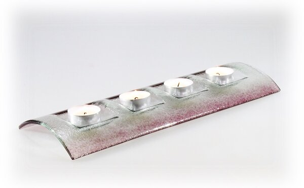 BDK-GLASS 1ks Svíčka kostka 4cm - fialová