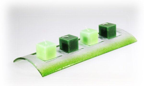 BDK-GLASS 1ks Svíčka kostka 4cm - zelená