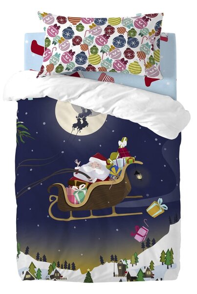 Dětské bavlněné povlečení na peřinu a polštář Mr. Fox Merry Christmas, 115 x 145 cm