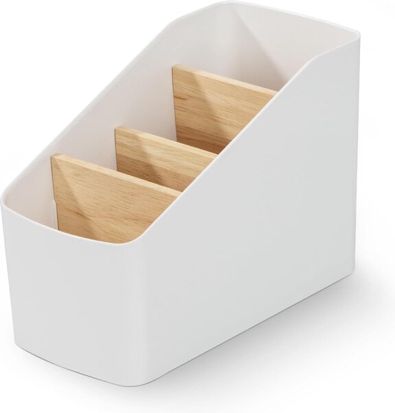 ALTOM Organizér s bambusovými přepážkami, bílý OWELEK, S - 10x17x13