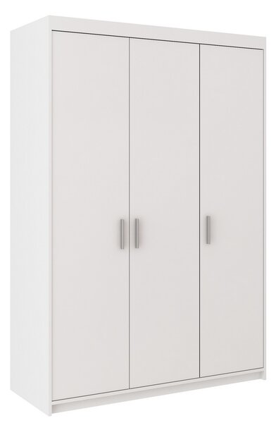 Šatní skříň 133 cm s dveřmi a korpusem v bílé barvě KN1008