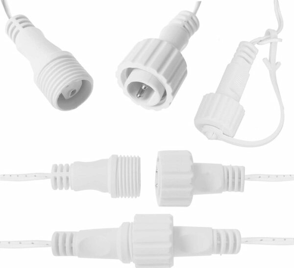 LED krápníky - 15,5m, 300LED, časovač, IP44, studená bílá + záblesky