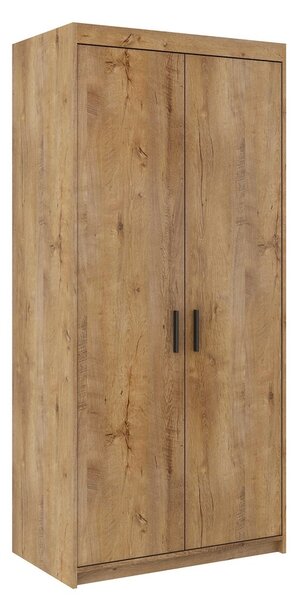 Šatní skříň 90 cm s dveřmi a korpusem v dekoru dub lefkas KN1008