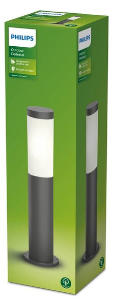 Philips Utrecht podlahová lampa E27 antracitová, stmívatelný, Černá, Nerezová ocel