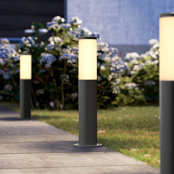Philips Utrecht podlahová lampa E27 antracitová, stmívatelný, Černá, Nerezová ocel