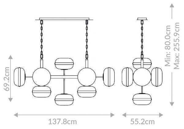 STROPNÍ ZÁVĚSNÉ SVÍTIDLO, 80 cm Elstead Lighting - Online Only svítidla, Online Only