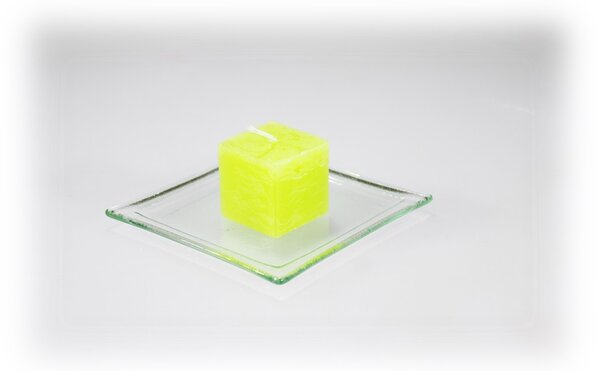 BDK-GLASS 1ks Svíčka kostka 4cm - limetka