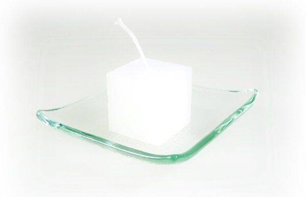BDK-GLASS 1ks Svíčka kostka 4cm - bílá