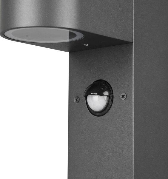 Trio Lighting Soklové světlo Roya, senzor pohybu, antracit, stmívatelný, Černá, Hliník, Moderní