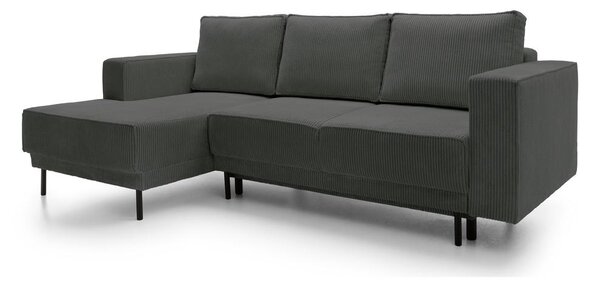 Rohová sedací souprava Rodriguez mini (L) (šedá + černá)