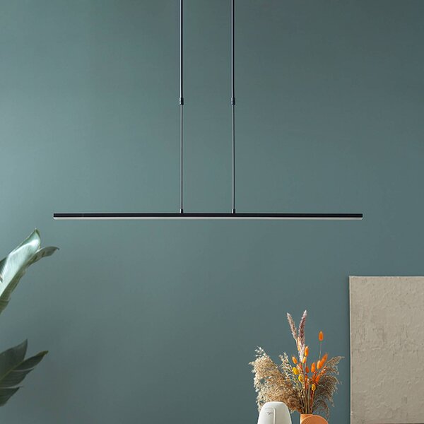 Steinhauer Závěsné svítidlo LED Zelena, černá barva, délka 122 cm, kov,, stmívatelný, Černá, Obývací pokoj / jídelna, kov, Moderní
