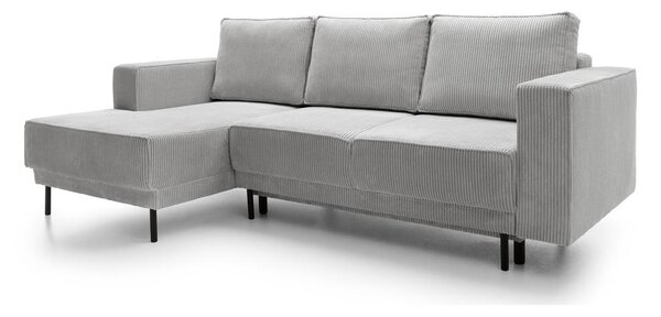 Rohová sedací souprava Rodriguez mini (L) (světle šedá + černá)