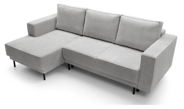 Rohová sedací souprava Rodriguez mini (L) (světle šedá + černá)