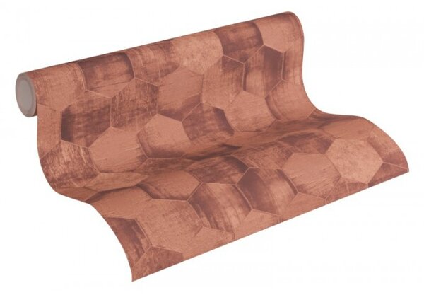 A.S. Création | Vliesová tapeta na zeď Materials 36330-5 | 0,53 x 10,05 m | hnědá, metalická, měděná
