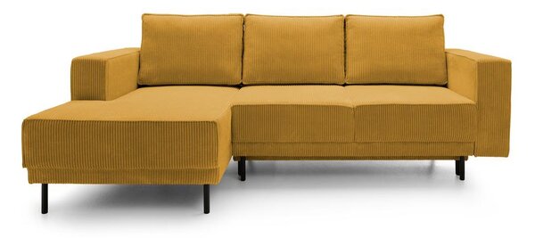 Rohová sedací souprava Rodriguez mini (L) (hořčicová + černá)