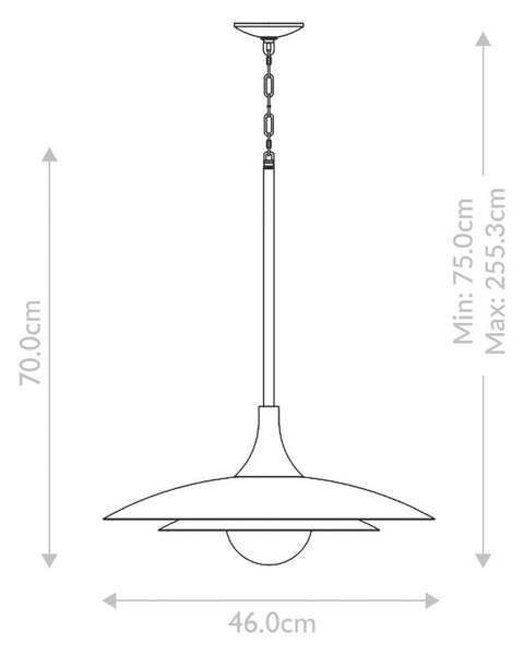 STROPNÍ ZÁVĚSNÉ LED SVÍTIDLO, 46/75 cm Elstead Lighting - Online Only svítidla, Online Only