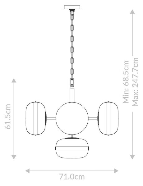 STROPNÍ ZÁVĚSNÉ SVÍTIDLO, 71/68,5 cm Elstead Lighting - Online Only svítidla, Online Only
