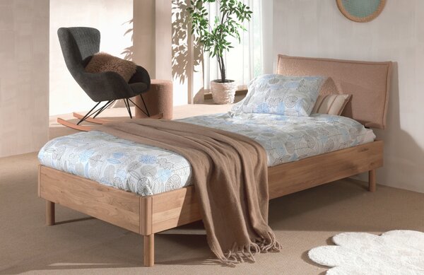 Vipack Dubová postel Forrest 90 x 200 cm s boucle čelem