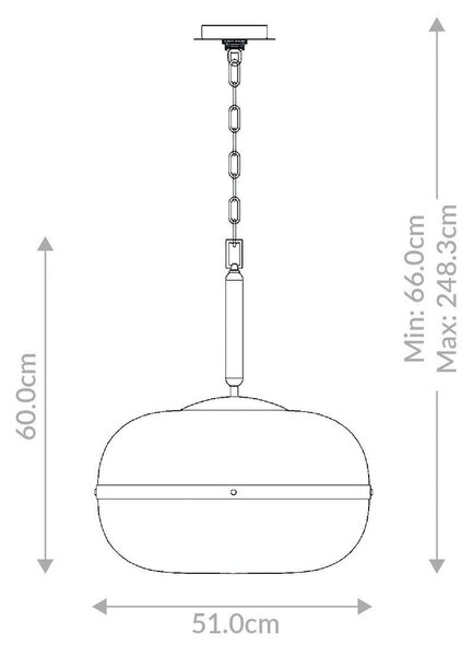 STROPNÍ ZÁVĚSNÉ SVÍTIDLO, 51/66 cm Elstead Lighting - Online Only svítidla, Online Only