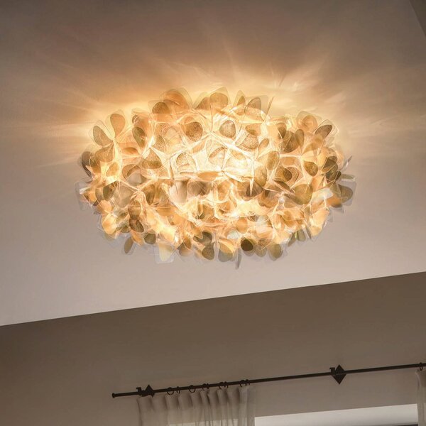 Slamp Clizia Mama Non nástěnné svítidlo zlaté Ø78cm, stmívatelný, Mosaz / zlato, Obývací pokoj / jídelna, Plast, Design, Stropní svítidlo