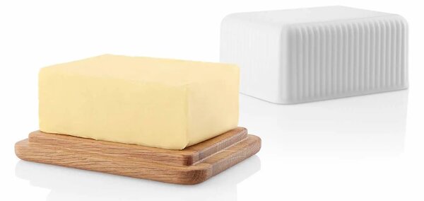 Eva Solo Legio Nova dóza na máslo s dubovým víkem | designová porcelánová máslenka