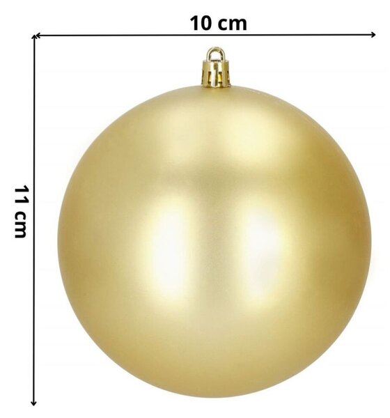 Vánoční baňky zlaté koule mix - 10cm, sada 6ks