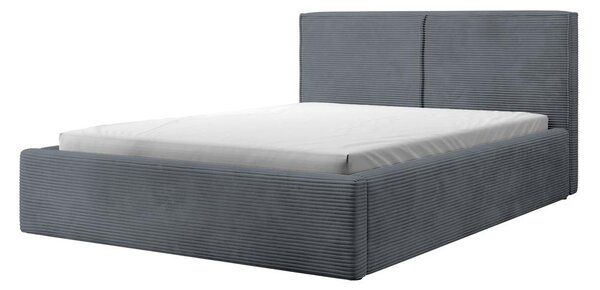 Manželská postel 140 cm Fatime (s roštem) (s úl. prostorem) (šedá + černá)