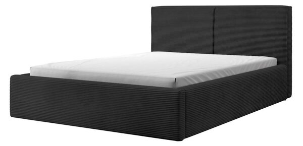 Manželská postel 140 cm Fatime (s roštem) (s úl. prostorem) (černá + černá)