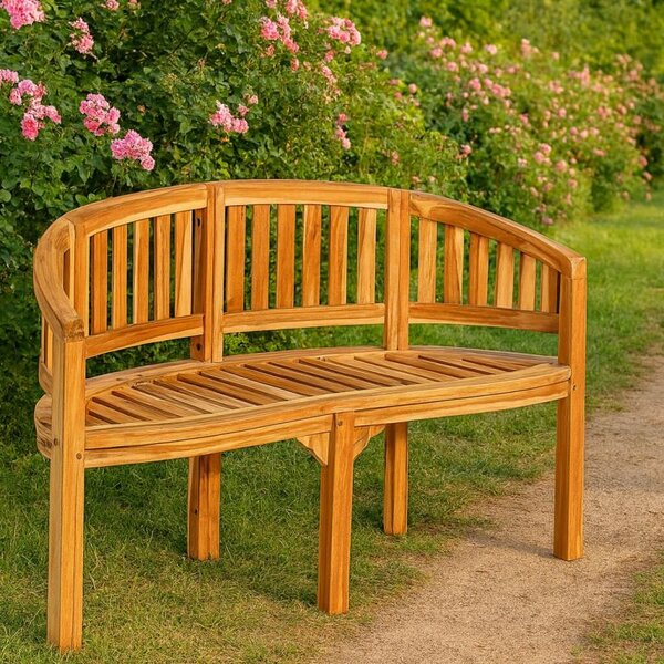 Zahradní teaková lavice, 2místná, neošetřená, 120 cm